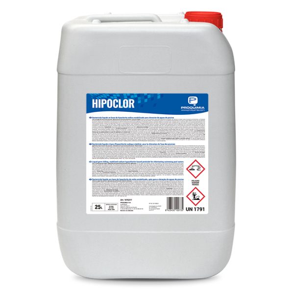 HIPOCLOR - Hipoclorito de sódio líquido para desinfeção da água da piscina - GAR. 25Lt