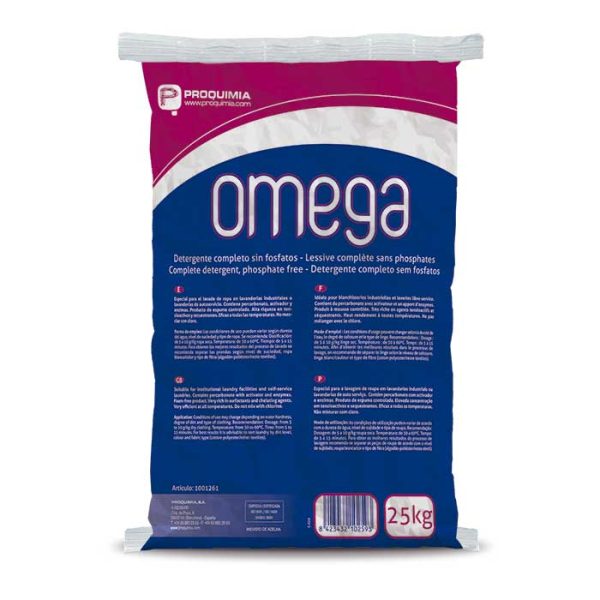 OMEGA - Detergente completo sem fosfatos - Saco 25 Kg (Lavandaria Industrial)