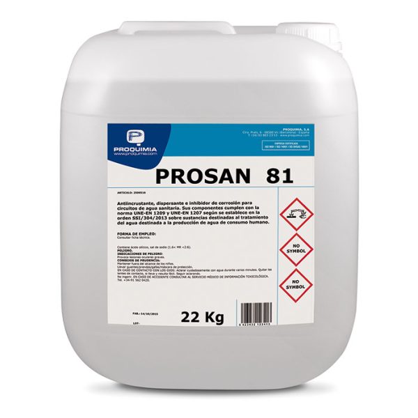 PROSAN 81 - Inibidor de corrosão para águas de carácter corrosivo - GAR. 22kg