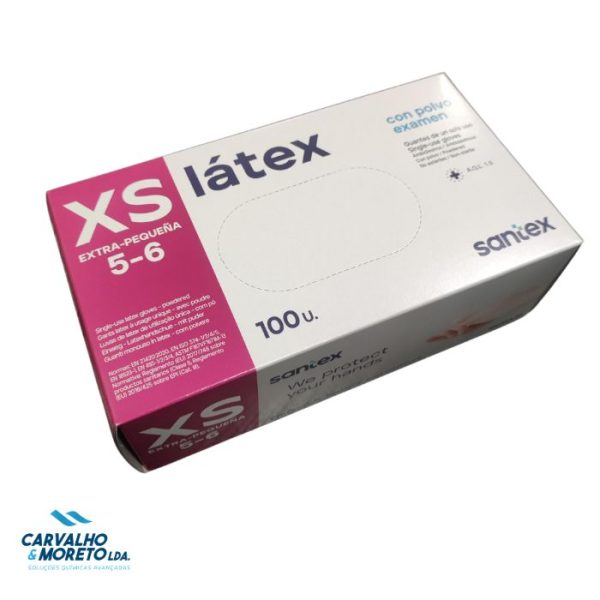 SX01BA - Luvas de Látex c/pó - Tam. XS - Caixa com 100 unidades