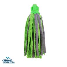 Esfregona microfibra tiras plus - verde e cinza