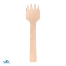 Garfo-Colher 10,5 cm"Wood" – Madeira Natural Emb. 100 un.