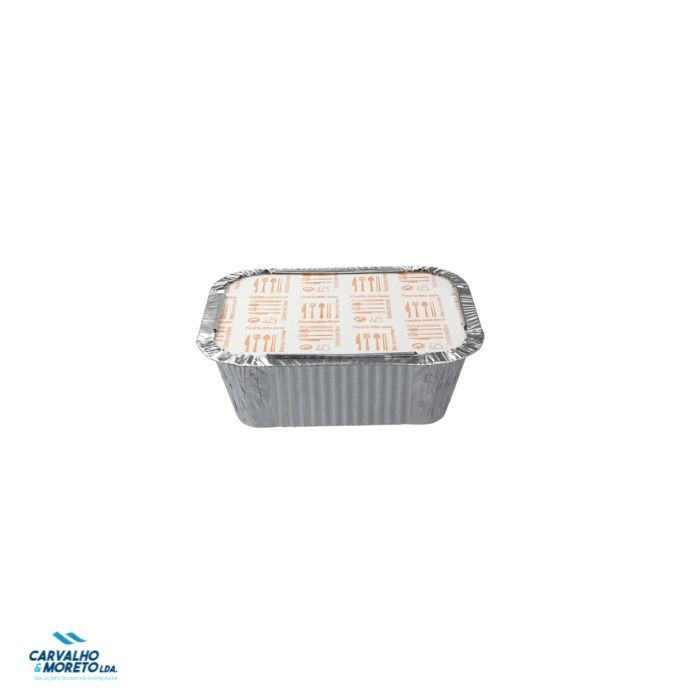 Formas de Alumínio Retangular c/ Tampa 500 ml – 42 my – Emb. 100 un.