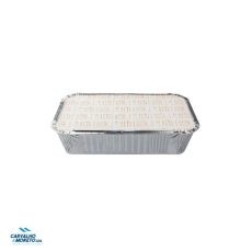 Formas de Alumínio Retangular c/ Tampa 1250 ml – 65 my – Emb. 100 un.
