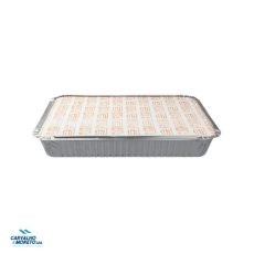 Formas de Alumínio Retangular c/ Tampa 2200 ml – 70 my – Emb. 100 un.