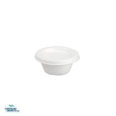 Mini Pote em Bagaço Branco 6 cl (60 ml) com Tampa – Emb. 50 un